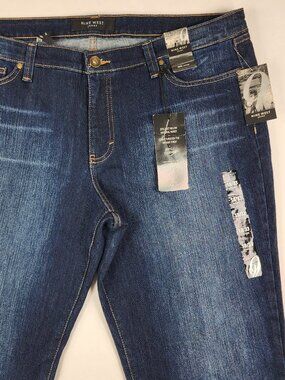 Nine West Sams Santa Monica Womens 18 Blue Jeans Denim Regular Bootcut Mid Rise